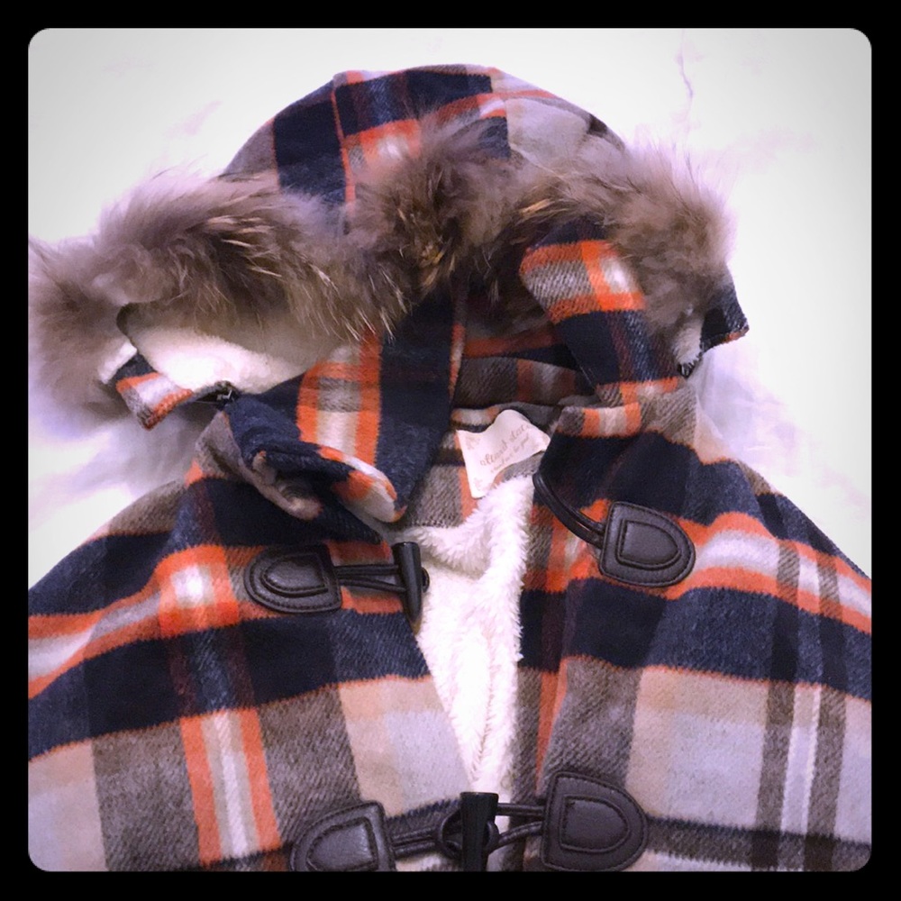 Pea Coat with Fur Hood